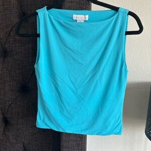 House of Harlow 1960 Blue Fitted Crop Tank Top